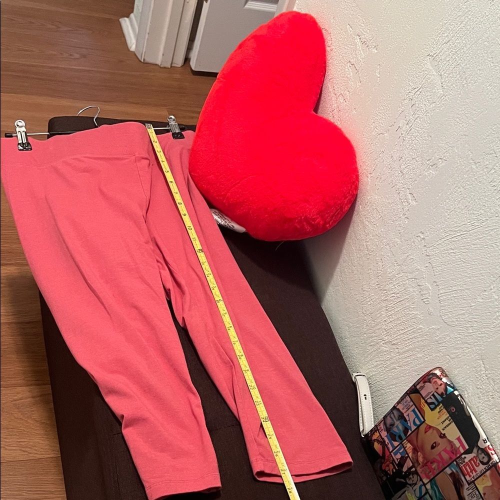 #1238= Orange Mix Red Cropped Leggings - Picture 2 of 11